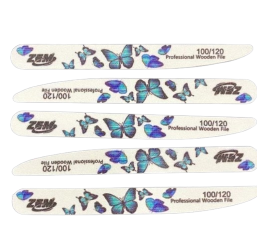 KIT C/10 Lixa Fina Decorada BORBOLETA Para Unha Lavável