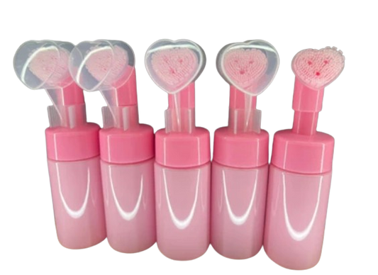 Frasco Pump de limpeza facial 120ML (coração rosa)