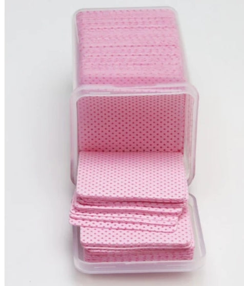 KIT 200 unidades Folhas De Cola De Cílios Mojeie Limpeza Algodão Chicote Extensão
