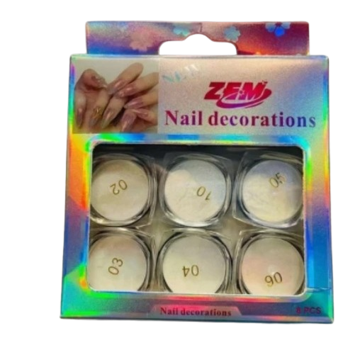 Kit Com 6 Pó Sereia Holográfico / Glitter Branco