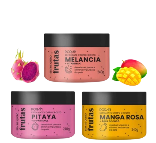 Esfoliante Corpo E Rosto Frutas Porán 240G