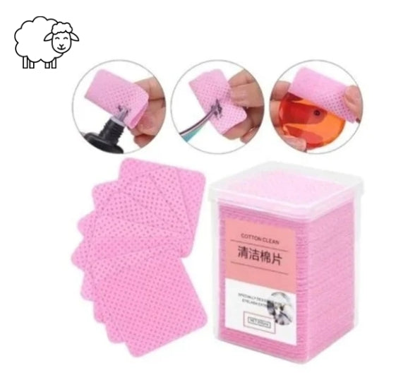 KIT 200 unidades Folhas De Cola De Cílios Mojeie Limpeza Algodão Chicote Extensão