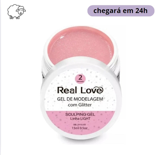 Gel Para Unha Com Gliters Real Love 15 Ml C/anvisa
