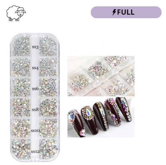 Strass Para Decoração De Unhas Pedraria Unhas Branco E Prata