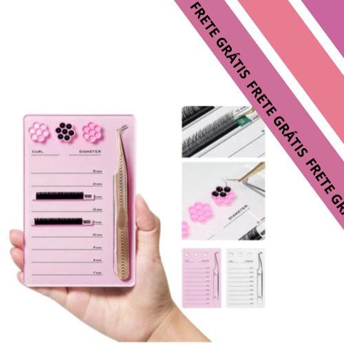 Placa de Cílios Organizadora Acrilico Com Imã Para Pinça - Placa de cílios com suporte para batoque