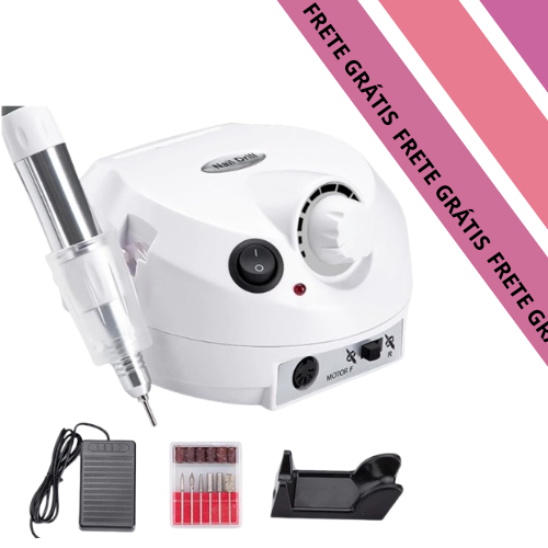 Lixadeira Pedal Motor Unha Elétrica Profissional Nail Polish Porquinho -DM-202