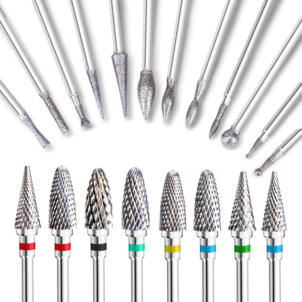 Broca de Unha de Tungstênio, Broca Elétrica de Diamante para Manicure, Brocas para Cortador de Unhas, Limas de Unhas, Polidor, Equipamento e Acessório para Arte em Unhas