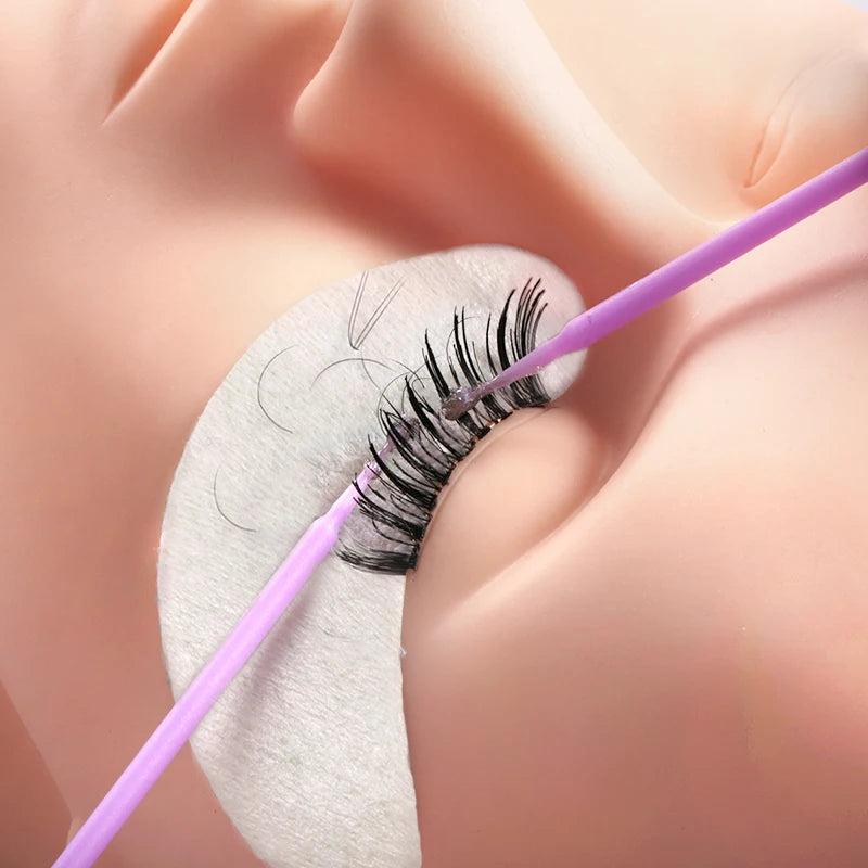 Kit de Suprimentos para Extensão de Cílios: Aplicador de Máscara, Escova para Cílios, Cotonetes de Cristal, Anel para Cola, Fita, Almofada para Olhos, Ferramentas de Maquiagem para Cílios