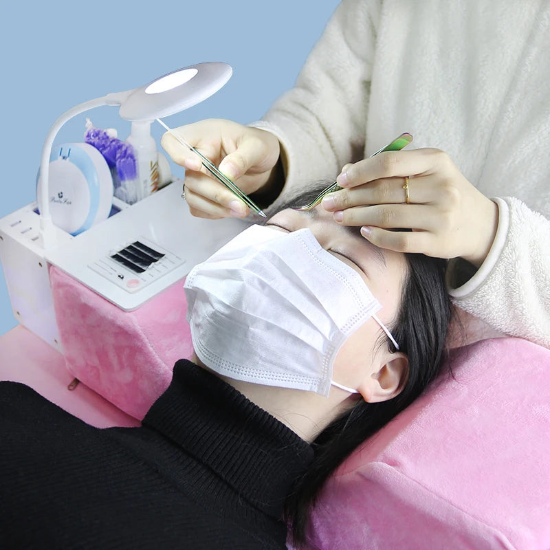 Kit de Suprimentos para Extensão de Cílios: Aplicador de Máscara, Escova para Cílios, Cotonetes de Cristal, Anel para Cola, Fita, Almofada para Olhos, Ferramentas de Maquiagem para Cílios