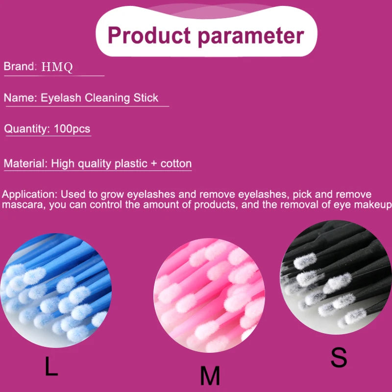 Kit de Suprimentos para Extensão de Cílios: Aplicador de Máscara, Escova para Cílios, Cotonetes de Cristal, Anel para Cola, Fita, Almofada para Olhos, Ferramentas de Maquiagem para Cílios