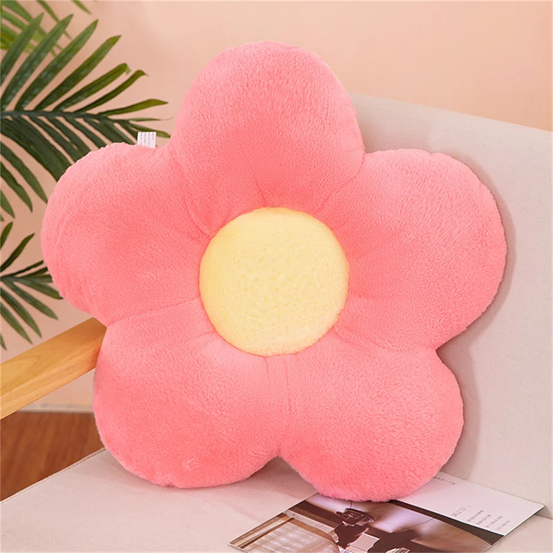 Almofada de Flores Redonda com Tecido Macio e Aveludado para Escritório, Sala de Aula, Cadeira, Sofá, Quarto, Piso, Almofada Grossa para o Inverno.