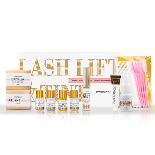 Kit de Permanente e Tintura para Cílios ICONSIGN, Profissional, 2 em 1, Tintura para Cílios e Sobrancelhas, Ferramentas de Maquiagem para Olhos.