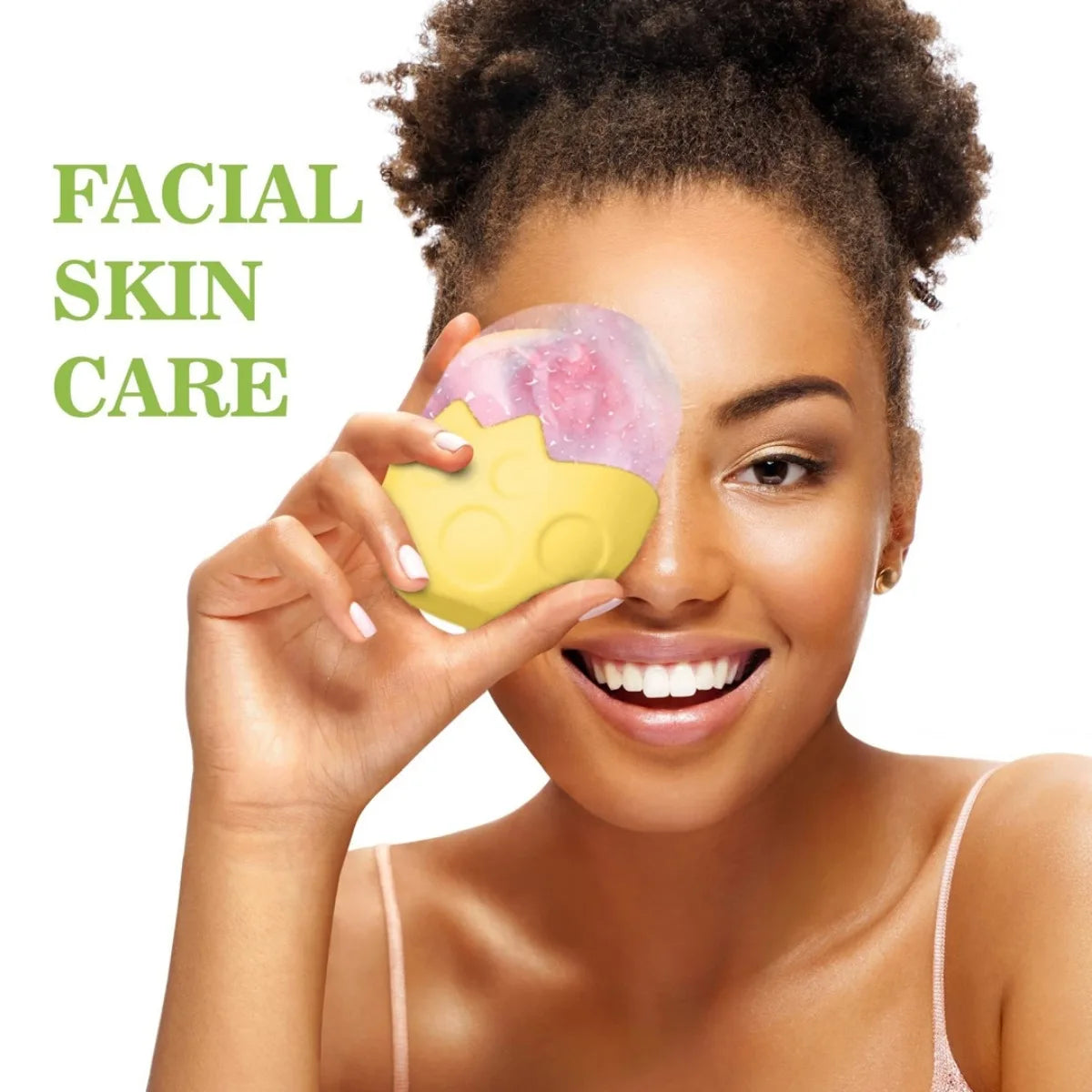 Massageador Facial, Roller de Gelo para o Rosto em Silicone, Alívio de Inchaço, Tonificação da Pele e Firmamento