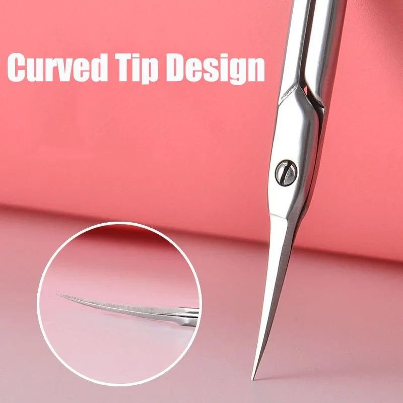 Tesoura de Cutícula em Aço Inoxidável Removedor de Pele Morta, Cortador de Cutícula para Unhas, Alicate Profissional de Cutícula, Suprimentos para Manicure