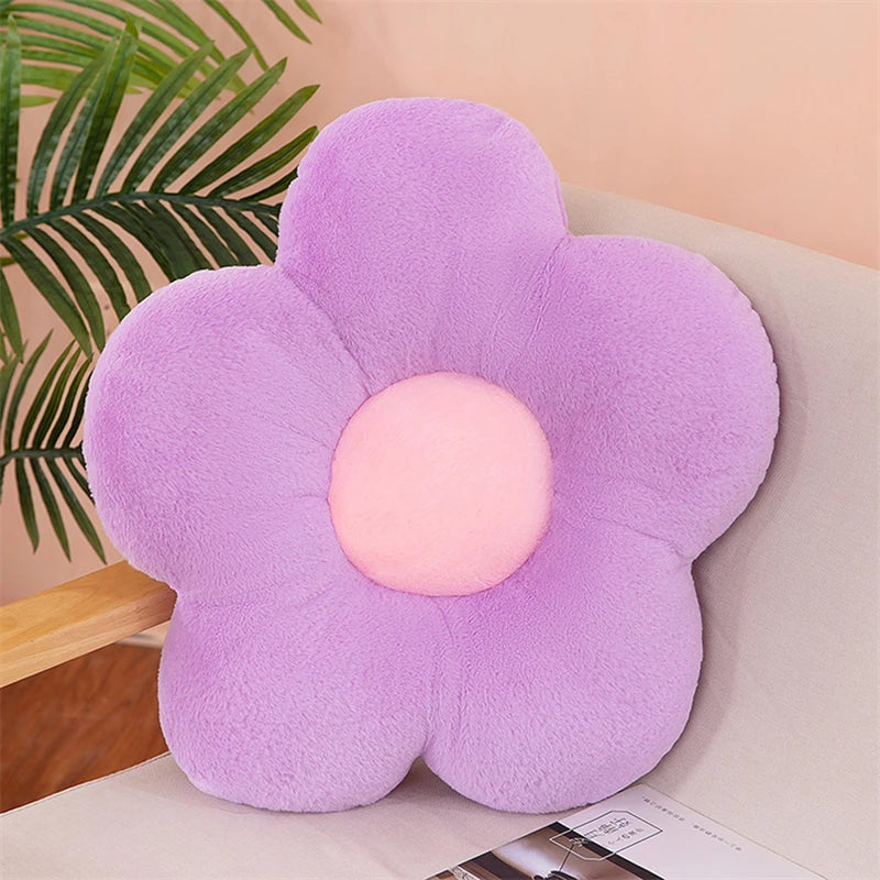 Almofada de Flores Redonda com Tecido Macio e Aveludado para Escritório, Sala de Aula, Cadeira, Sofá, Quarto, Piso, Almofada Grossa para o Inverno.
