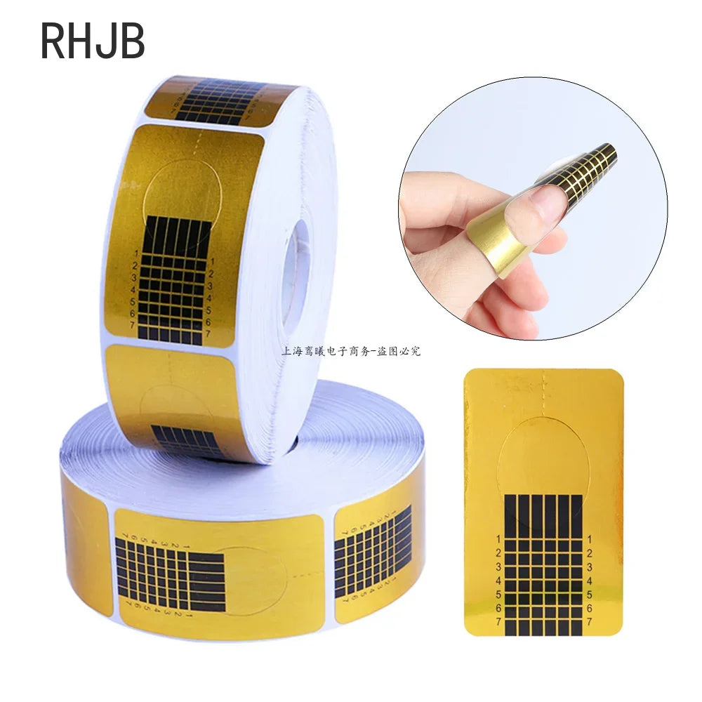 100 peças de Formas para Unhas - Guia de Extensão para Unhas em Gel UV Acrílico Francês - Adesivos para Moldes de Construção de Unhas, Gel de Construção, Moldes Curvados para Manicure