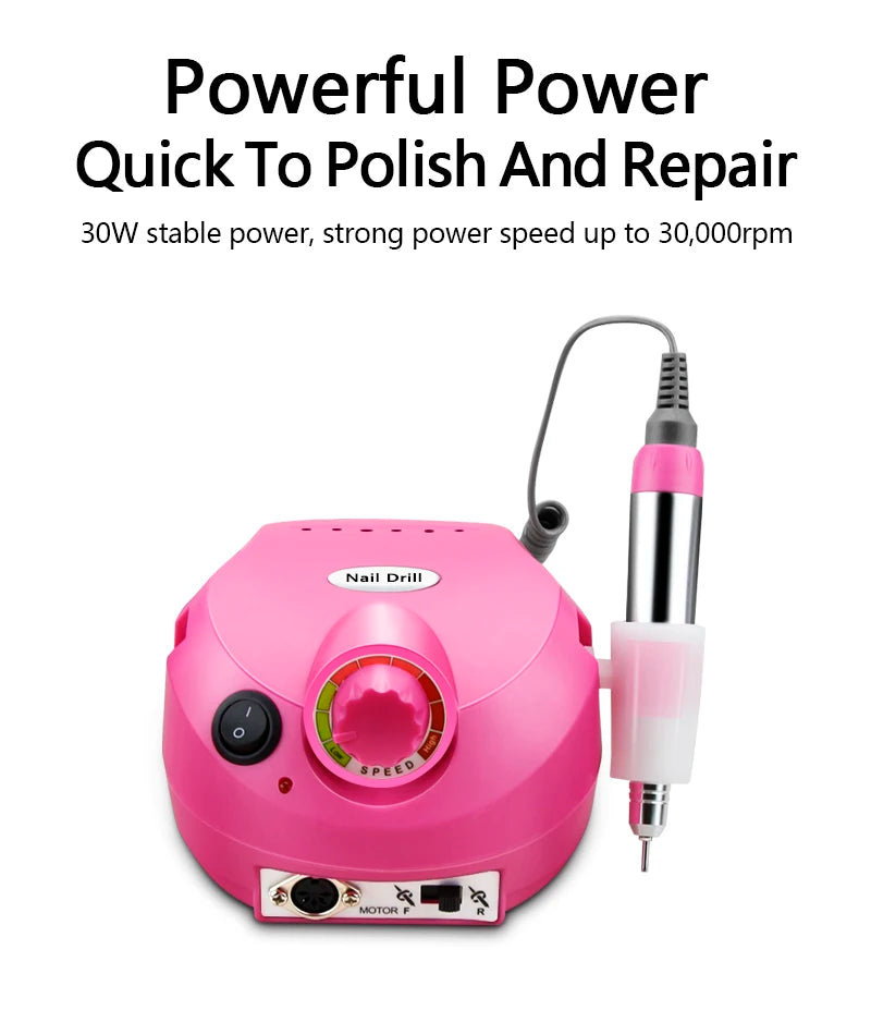 Broca de Unha Elétrica 35000RPM Máquina de Manicure Profissional Conjunto de Lixadeira de Unha, Broca de Unha Portátil, Equipamento de Polimento para Salão de Unhas