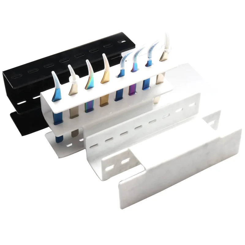 Suporte de acrílico para pinças de cílios, com 6/8 orifícios, prateleira conveniente para armazenamento de pinças, suprimentos para extensão de cílios, ferramentas de maquiagem