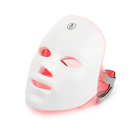 Máscara Facial LED Recarregável com 7 Cores, Terapia de Fotons LED, Máscara de Beleza para Rejuvenescimento da Pele, Levantamento Facial em Casa, Clareamento e Dispositivo de Beleza