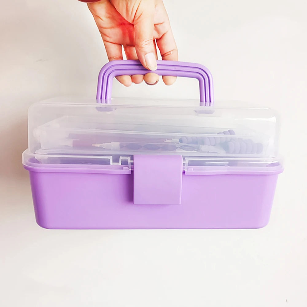 Mala Organizadora para Acessórios de Arte em Diamante, Kit de Canetas para Pintura, Caixa de Pérolas Kawaii, Ferramentas DIY, Bolsas de Armazenamento para Pintura, Contêiner, Bandeja**