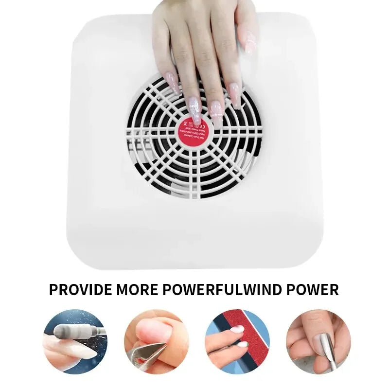 LINMANDA Aspirador de Poeira para Unhas 30W Alta Potência Extrator de Poeira para Unhas Equipamento Prático de Limpeza para Manicure em Salão