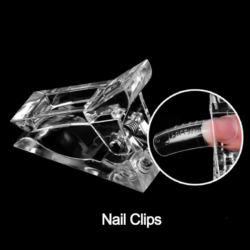 100 Peças/Caixa de Pontas de Unhas – Conjunto Completo de Unhas Falsas Acrílicas, Dedo Falso, Gel UV, Unhas Postiças Rápidas – Ferramentas de Manicure e Kit de Ferramentas de Arte para Unhas DIY