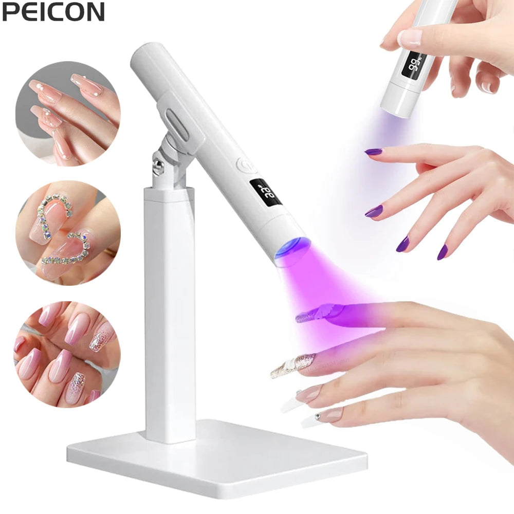 Lâmpada UV LED para Unhas, Mini Lâmpada UV para Manicure, Secadora de Unhas Portátil, Lâmpada de Suporte Profissional, Luz de Secagem Ultravioleta Mini para Unhas