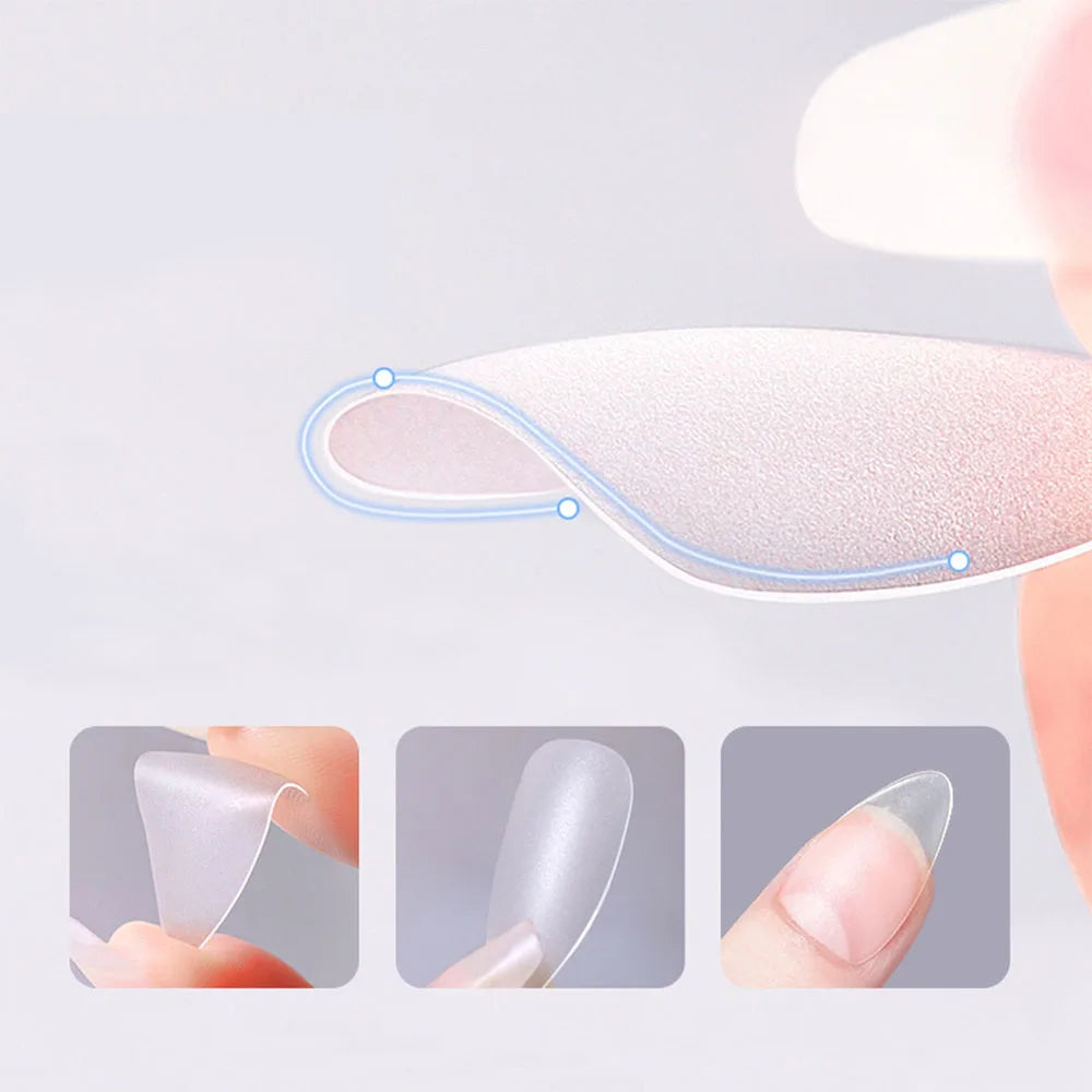 120 Peças de Unhas Matte Adesivas – Unhas Falsas de Cobertura Total, Oval, Amêndoa, Esculpidas