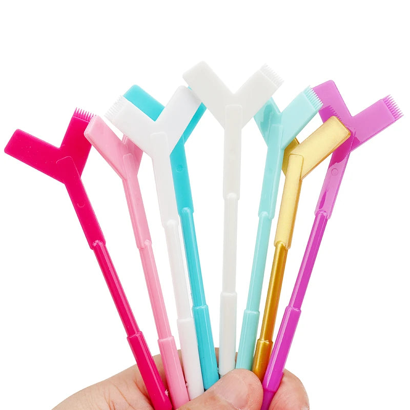 10 Peças de Ferramenta Reutilizável Bastão de Plástico, Extensão de Cílios, Pente em Forma de Y, Curvador para Lifting de Cílios, Aplicador e Pincéis de Maquiagem