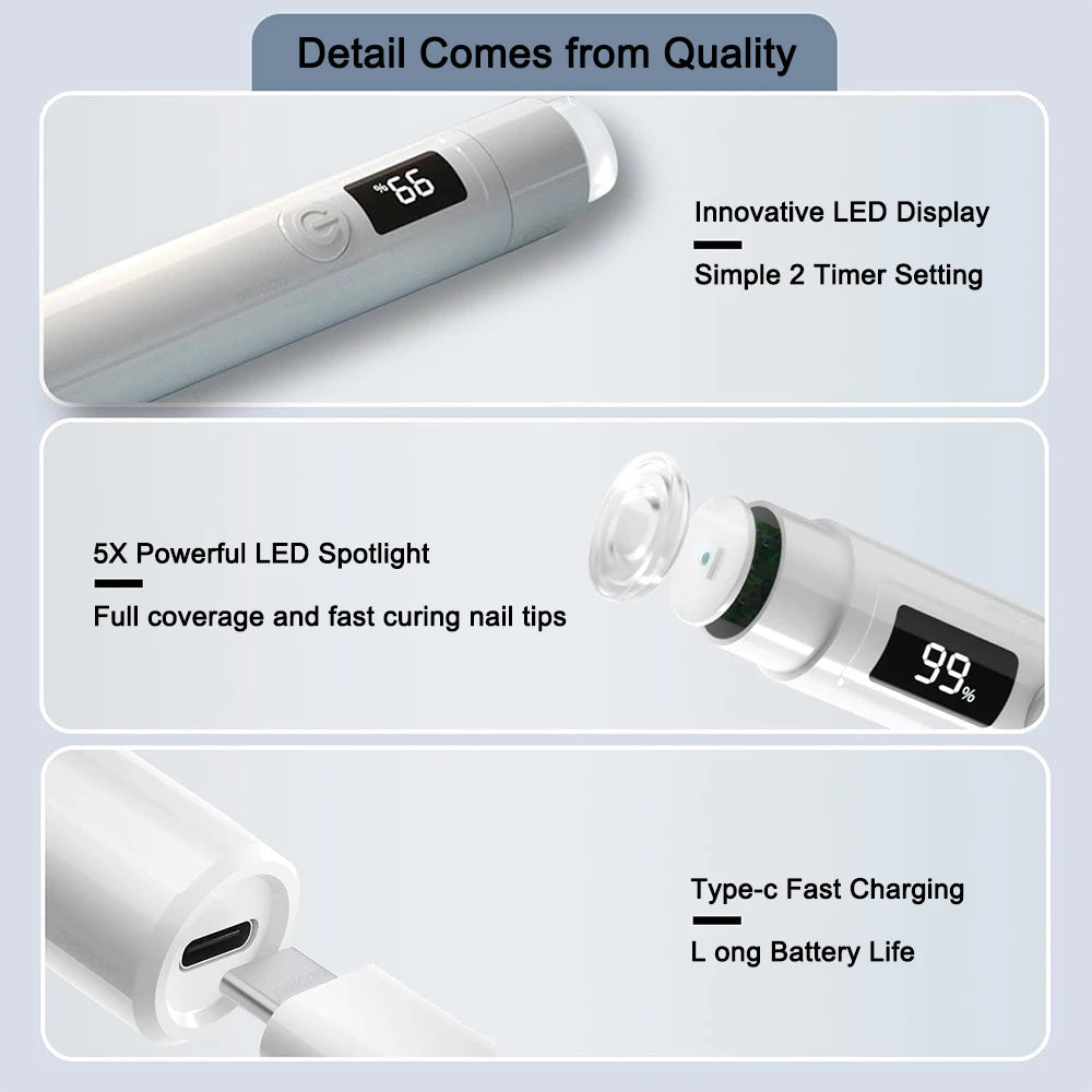 Lâmpada UV LED para Unhas, Mini Lâmpada UV para Manicure, Secadora de Unhas Portátil, Lâmpada de Suporte Profissional, Luz de Secagem Ultravioleta Mini para Unhas