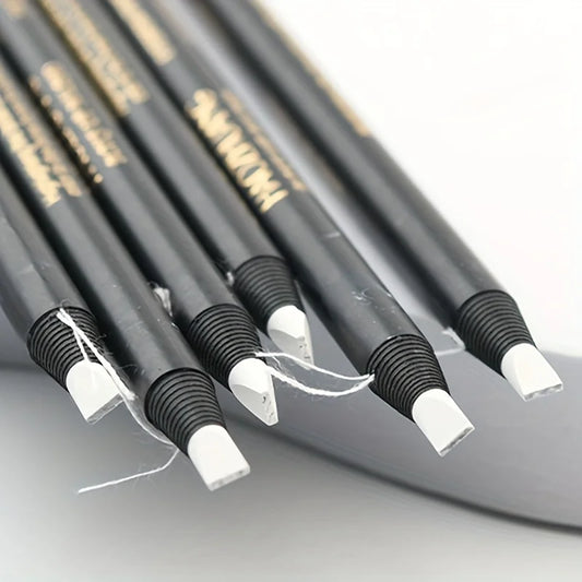 Lápis de Sobrancelha com Quadro de Posicionamento para Tatuagem - Cabeça de Escova para Sobrancelha, À Prova d'Água, Linha Branca, Ferramentas de Maquiagem para Artistas e Uso Diário