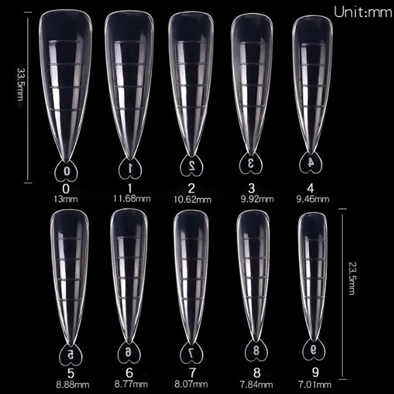 100 Peças/Caixa de Pontas de Unhas – Conjunto Completo de Unhas Falsas Acrílicas, Dedo Falso, Gel UV, Unhas Postiças Rápidas – Ferramentas de Manicure e Kit de Ferramentas de Arte para Unhas DIY