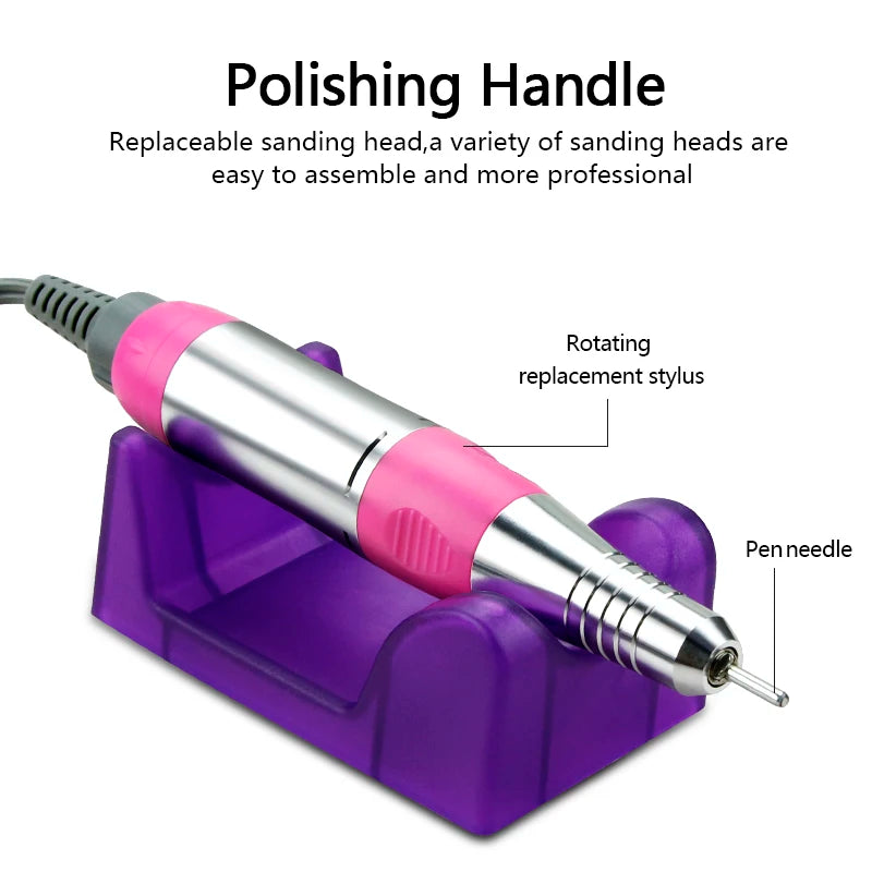 Broca de Unha Elétrica 35000RPM Máquina de Manicure Profissional Conjunto de Lixadeira de Unha, Broca de Unha Portátil, Equipamento de Polimento para Salão de Unhas