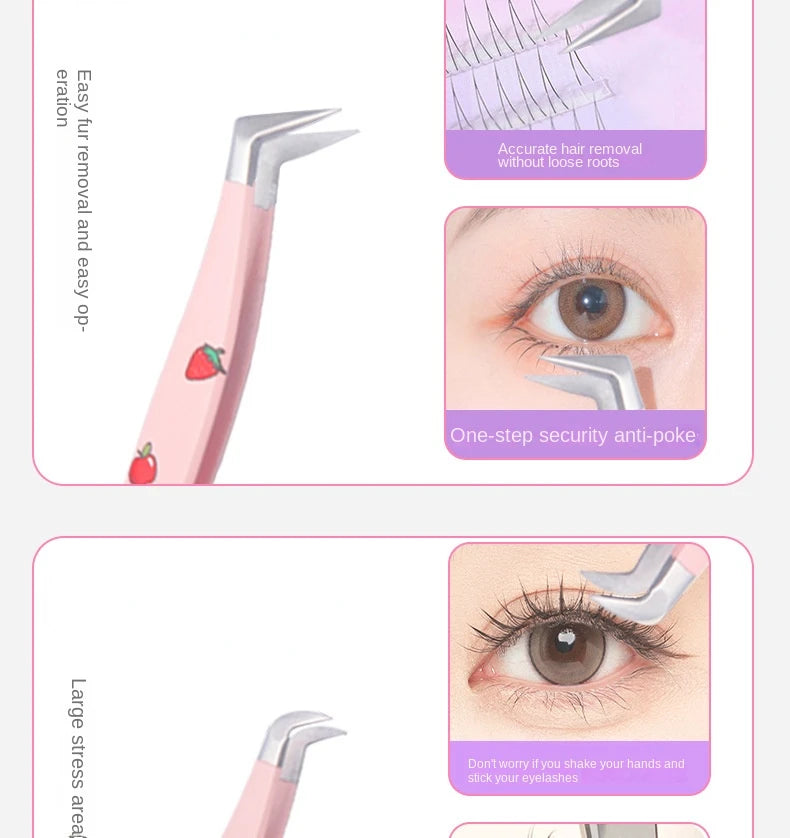 6 Tipos de Pinças para Cílios Postiços, Aço Inoxidável Antiestático, Pinça Curvada para Extensão de Cílios 3D, Ferramentas de Maquiagem