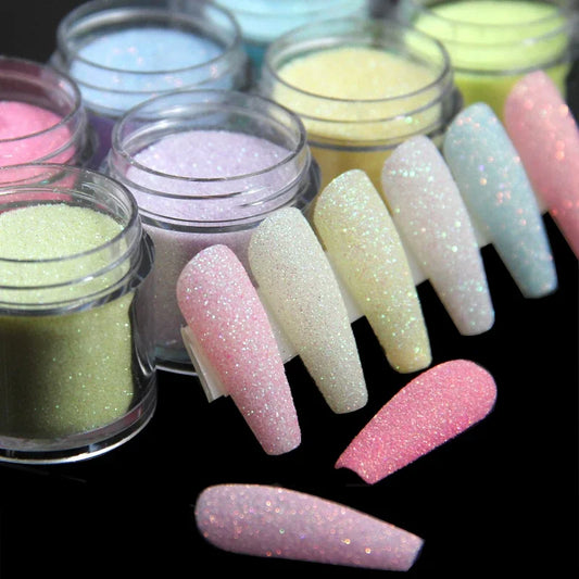 Pó de Glitter para Unhas Iridescente 3,5g – Corful, Efeito Açúcar, Pigmento para Manicure, Revestimento em Cores, Poeira Brilhante para Decoração de Unhas