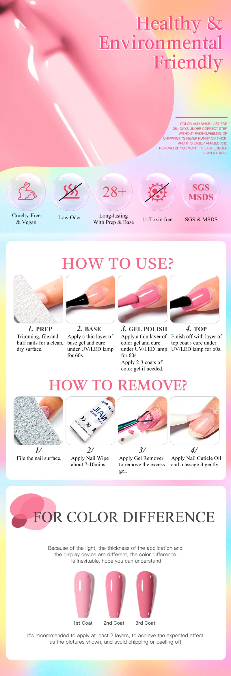MEET ACROSS 8ml Macaron Glitter com Lantejoulas para Unhas, Esmalte em Gel com Corações Coloridos e Lantejoulas Irregulares, Gel para Arte em Unhas, Vernizes DIY