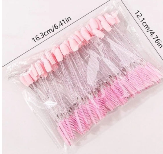 KIT 50 unidades Pincéis De Cabeça Dupla Maquiagem Descartáveis Máscara Aplicador De Pestanas