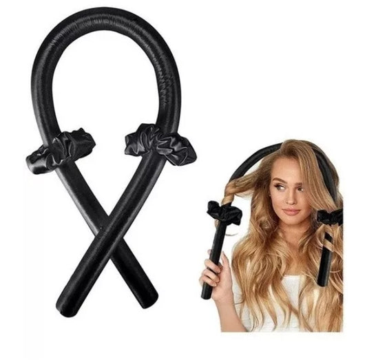 Modelador De Cetim Cachos Heatless Curls Ondas Cabelo Preto
