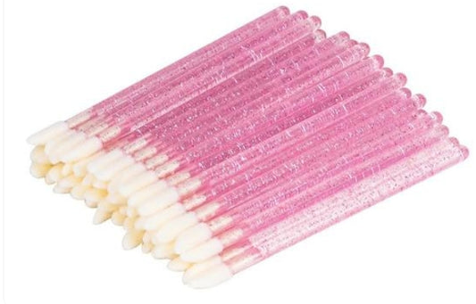 50 Unidade de Aplicador Gloss Descartável Glitter