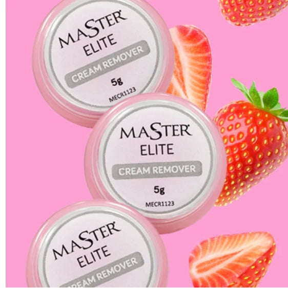 Removedor De Extensão De Cílios Master Elite Cream Remover de Morango