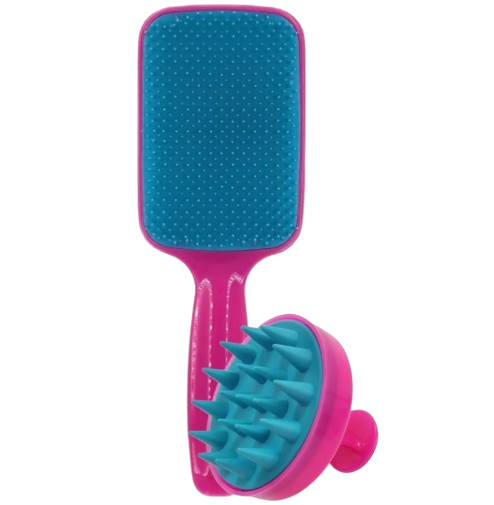 Kit Escova Raquete Flex e Escova Massageadora Capilar de Silicone