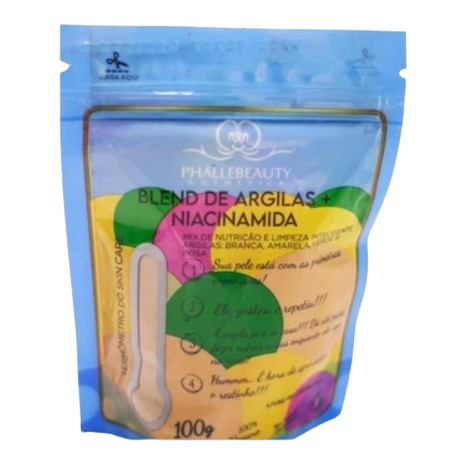 Argila 100g PhálleBeauty para uma pele equilibrada e livre de impurezas