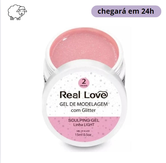Gel Para Unha Com Gliters Real Love 15 Ml C/anvisa