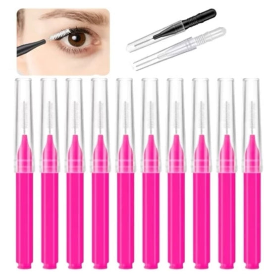 Kit 10 unidades Mini Escova Pente Lifting Cílios e Sobrancelha Descartável