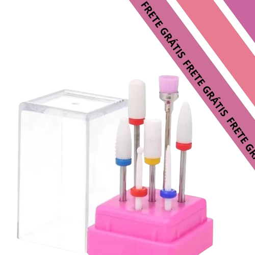 Kit De Brocas De Unhas De Cerâmica 7pc