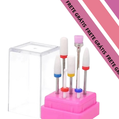 Kit De Brocas De Unhas De Cerâmica 7pc