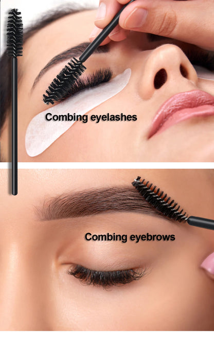 50 Peças de Escova para Cílios Descartável com Cabeça Macia, Escova de Sobrancelhas Cristal, Escova para Extensão de Cílios, Wands para Máscara, Ferramenta de Maquiagem