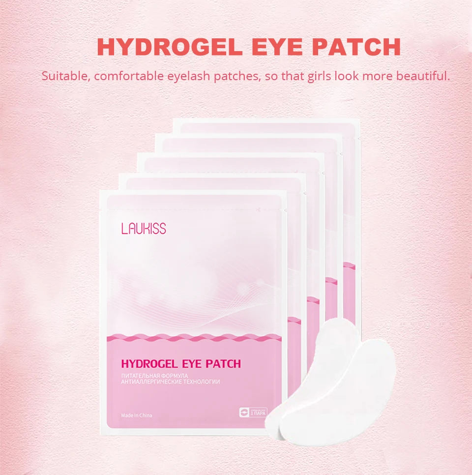 Patches para Cílios 50 Unidades para Construção de Extensões de Cílios, Almofadas Russas, Embalagem para Abaixo dos Olhos, Adesivos de Papel para Extensão de Cílios