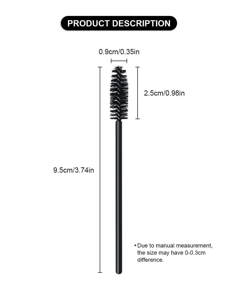 50 Peças de Escova para Cílios Descartável com Cabeça Macia, Escova de Sobrancelhas Cristal, Escova para Extensão de Cílios, Wands para Máscara, Ferramenta de Maquiagem