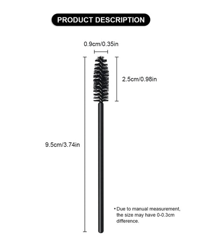 50 Peças de Escova para Cílios Descartável com Cabeça Macia, Escova de Sobrancelhas Cristal, Escova para Extensão de Cílios, Wands para Máscara, Ferramenta de Maquiagem